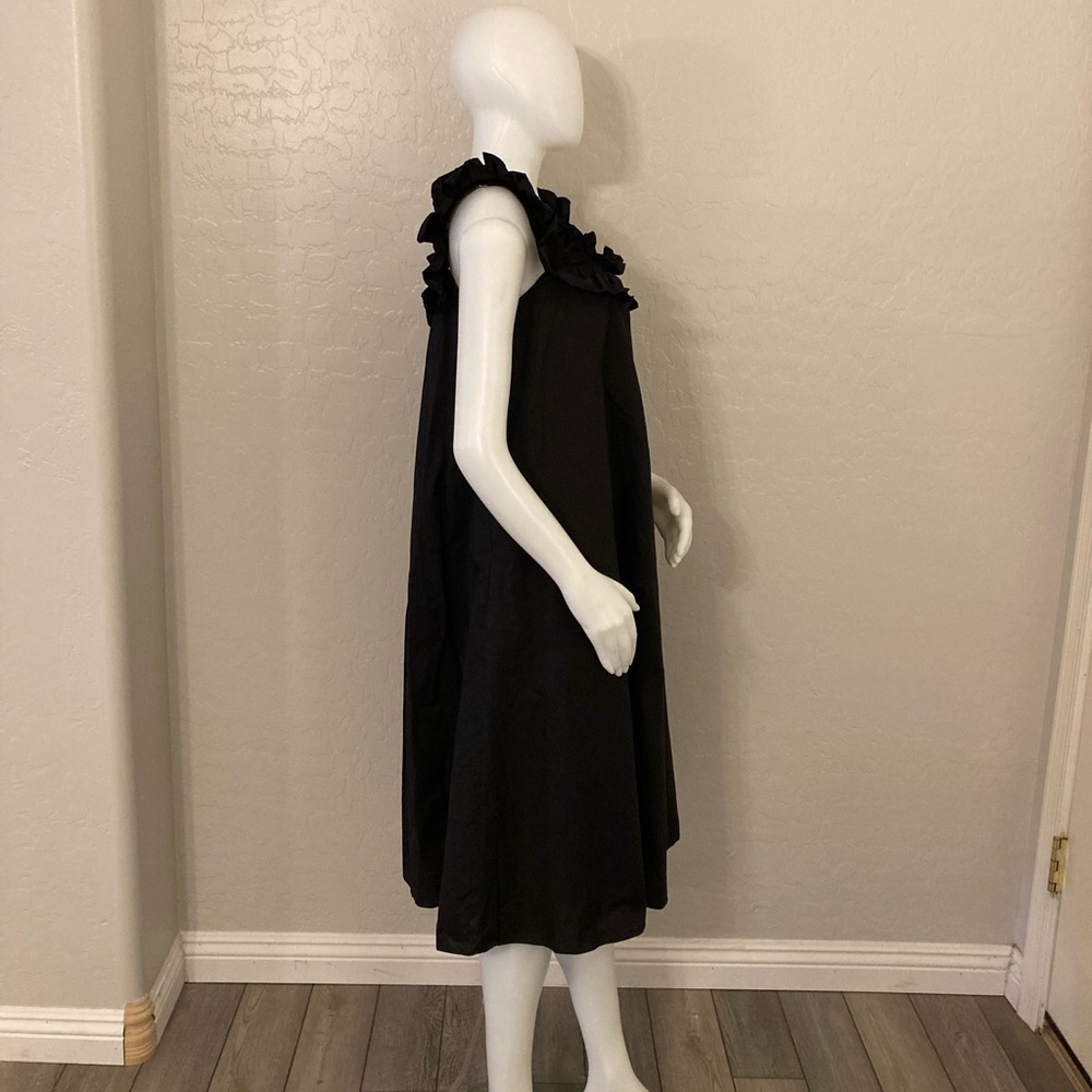 Hyacinth House Tuckernuck Dress Black Maria Midi Sz Small Ruffle Boho Flowy - Picture 7 of 13